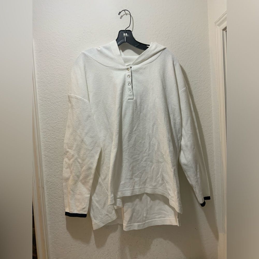 Fitigues white  Cotton Hooded Sweatshirt size L